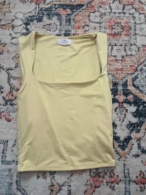 Altar'd State Pale Yellow Square Neck Crop Tank